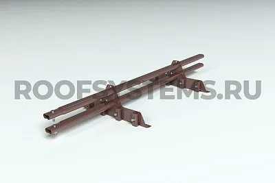 Комплект снегозадержания Prestige ZN 1,5м., Master для фальцевой кровли, (состав: 4 опоры, 16 зажимов, 2 трубы, комплект крепления), коричневый шоколад, Roofsystems 