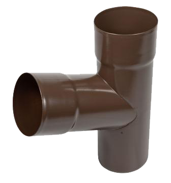 Тройник трубы, сталь, d-90 мм, коричневый, Aquasystem